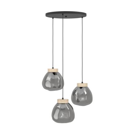 Eglo - Κρεμαστό φωτιστικό οροφής 3xE27/40W/230V φιμέ