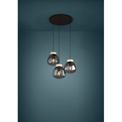 Eglo - Κρεμαστό φωτιστικό οροφής 3xE27/40W/230V φιμέ