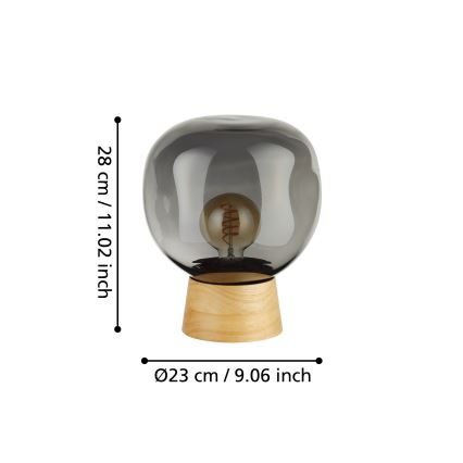 Eglo - Eπιτραπέζιο φωτιστικό 1xE27/40W/230V φιμέ