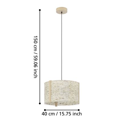 Eglo - Κρεμαστό φωτιστικό οροφής 1xE27/25W/230V μπεζ