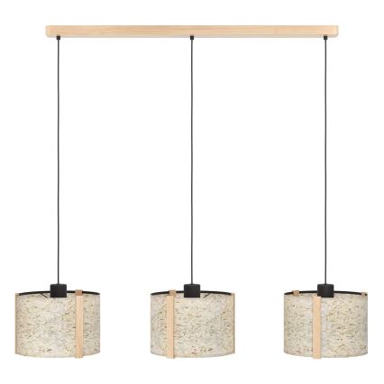 Eglo - Κρεμαστό φωτιστικό οροφής 3xE27/25W/230V μπεζ