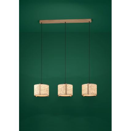 Eglo - Κρεμαστό φωτιστικό οροφής 3xE27/25W/230V μπεζ