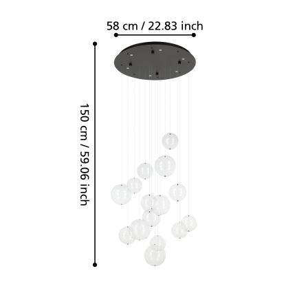 Eglo - Led Dimmable κρεμαστό φωτιστικό οροφής 6xLED/4,2W/230V 3000K διαφανές