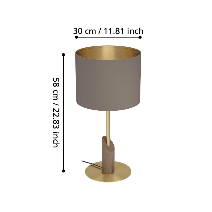 Eglo - Eπιτραπέζιο φωτιστικό 1xE27/40W/230V καφέ/χρυσό