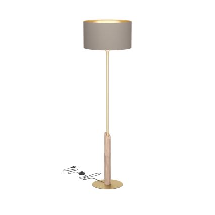 Eglo - Επιδαπέδιο φωτιστικό 1xE27/40W/230V καφέ/χρυσό