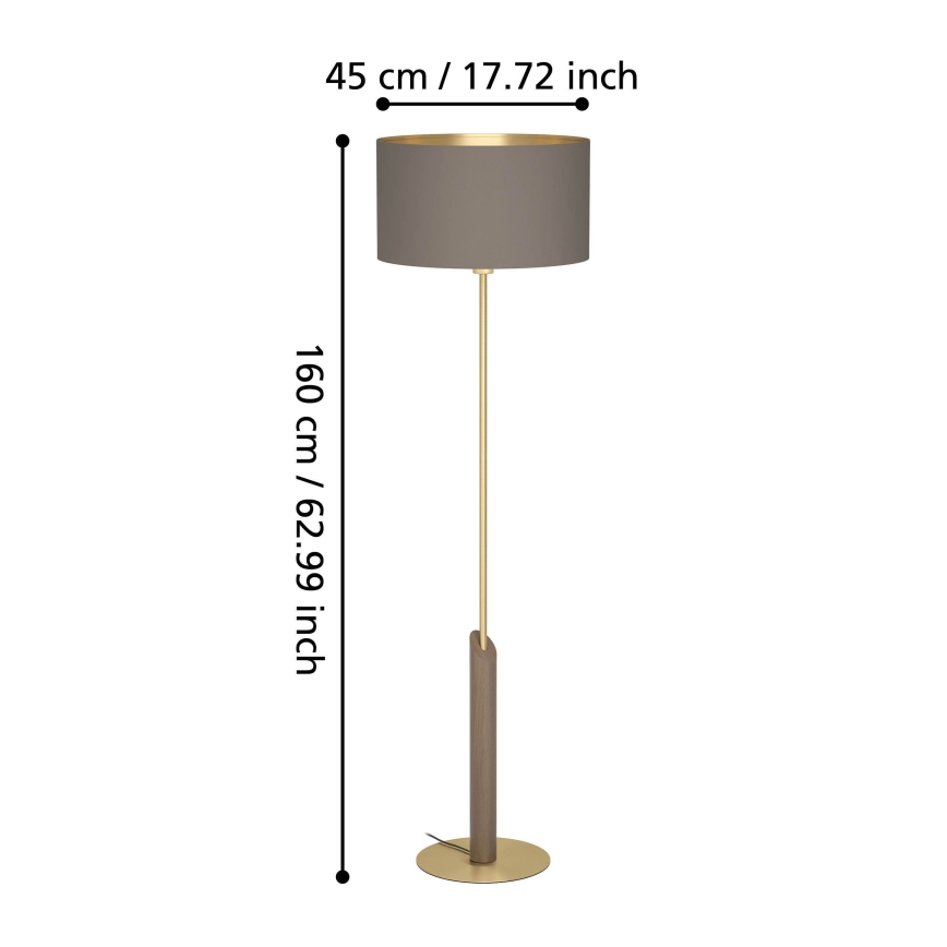 Eglo - Επιδαπέδιο φωτιστικό 1xE27/40W/230V καφέ/χρυσό