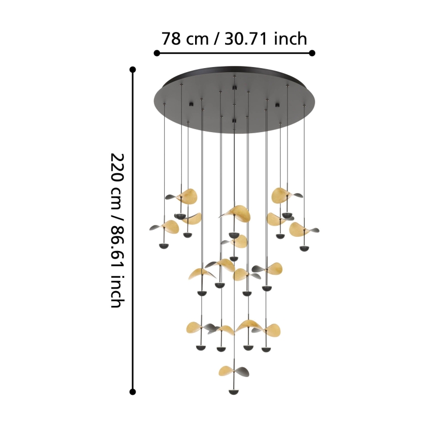 Eglo - Led Dimmable κρεμαστό φωτιστικό οροφής 17xLED/2,3W/230V 3000K διάμετρος 78 cm