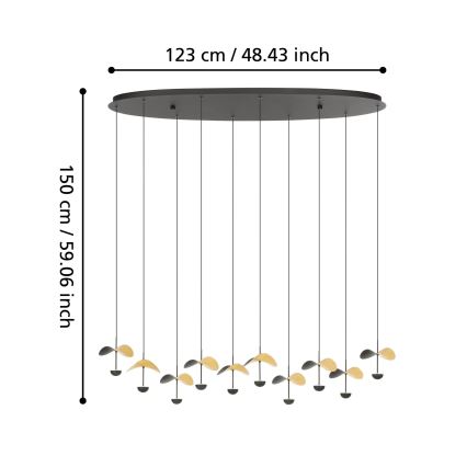 Eglo - Led Dimmable κρεμαστό φωτιστικό οροφής 10xLED/2,3W/230V 3000K