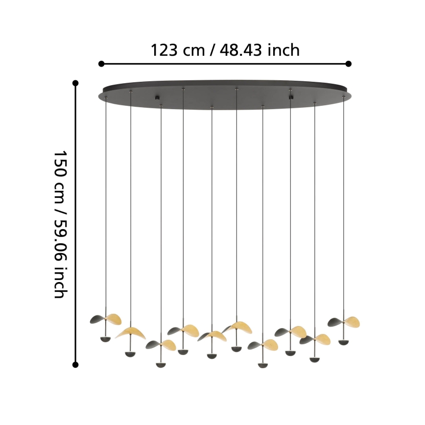 Eglo - Led Dimmable κρεμαστό φωτιστικό οροφής 10xLED/2,3W/230V 3000K