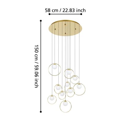Eglo - Led Dimmable κρεμαστό φωτιστικό οροφής 10xLED/3W/230V 3000K διάμετρος 58 cm χρυσό