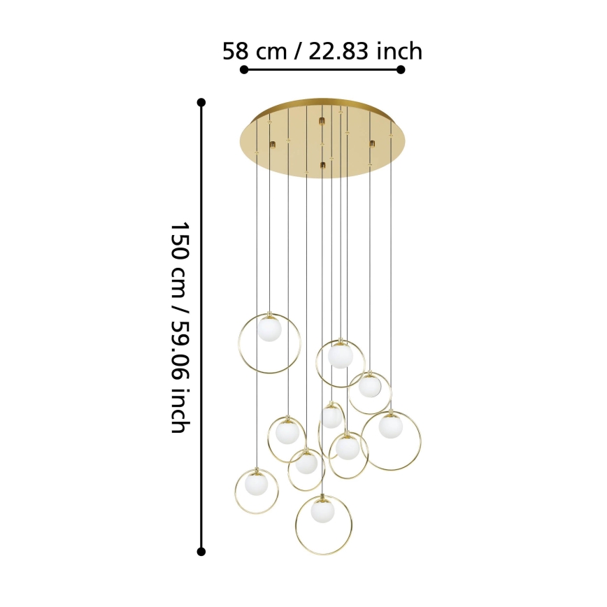 Eglo - Led Dimmable κρεμαστό φωτιστικό οροφής 10xLED/3W/230V 3000K διάμετρος 58 cm χρυσό