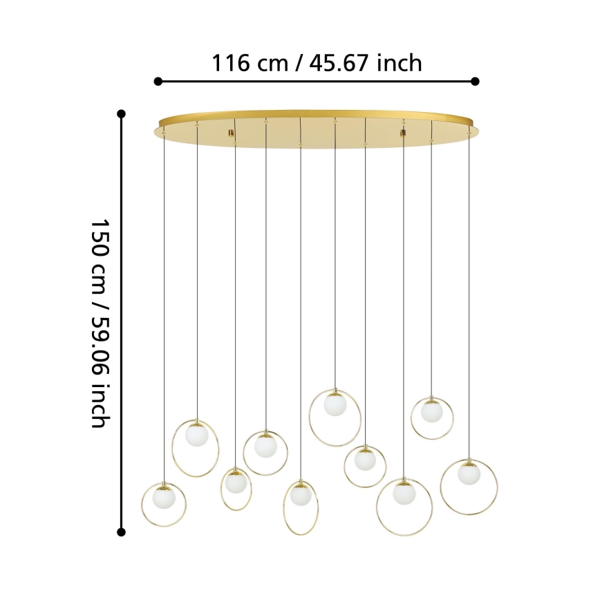Eglo - Led Dimmable κρεμαστό φωτιστικό οροφής 10xLED/3W/230V 3000K χρυσό