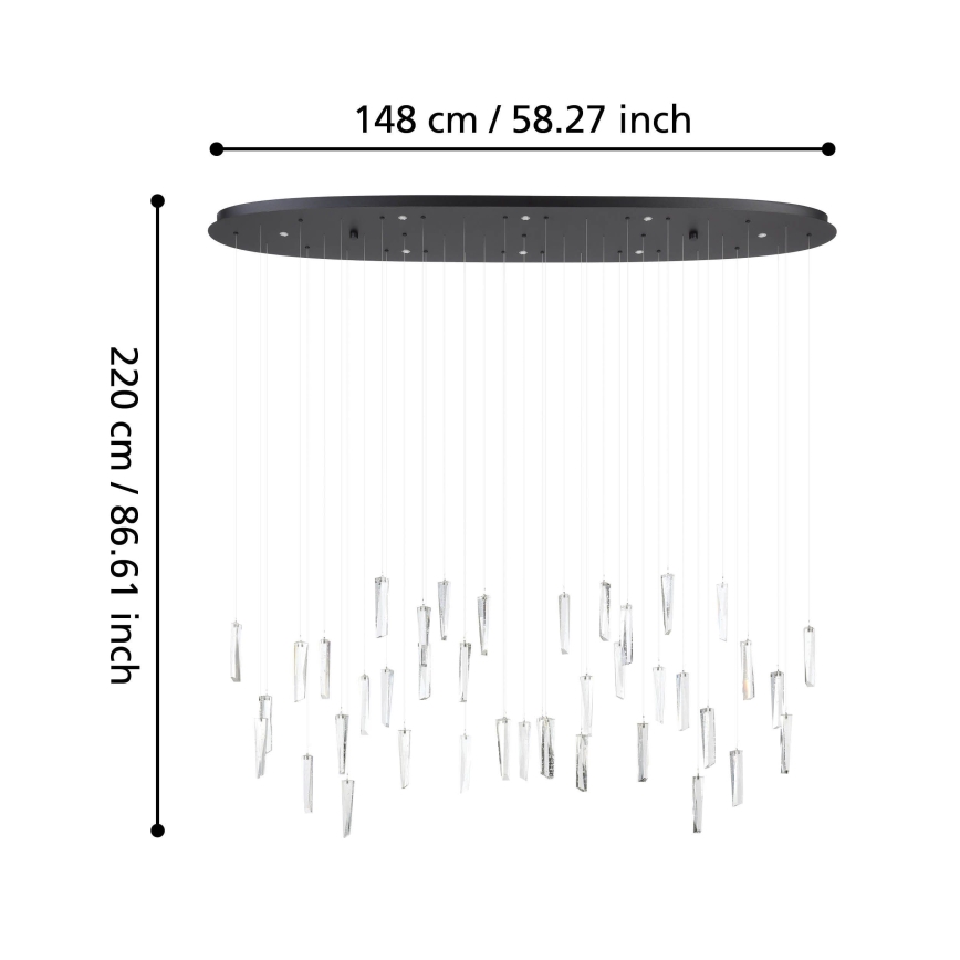 Eglo - Led Dimmable κρεμαστό φωτιστικό οροφής 8xLED/4,2W/230V 3000K διαφανές