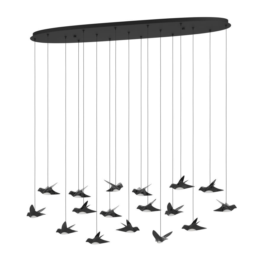 Eglo - Led Dimmable κρεμαστό φωτιστικό οροφής 17xLED/3W/230V 3000K μαύρο