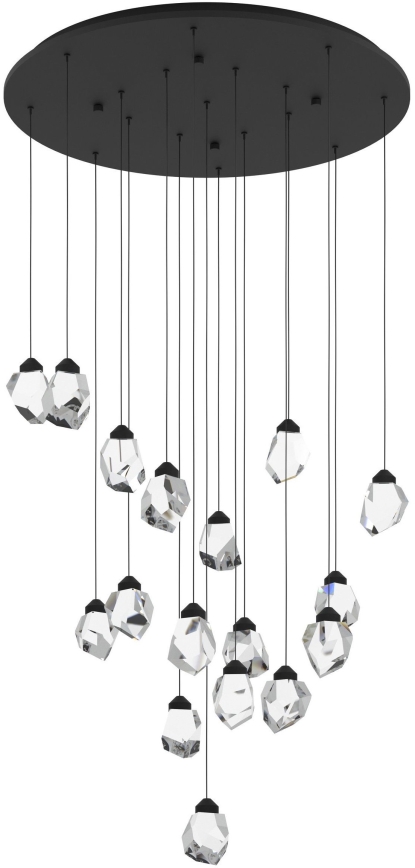 Eglo 390357 - Led Dimmable κρεμαστό φωτιστικό οροφής SINDICAT 17xLED/3W/230V μαύρο/διαφανές