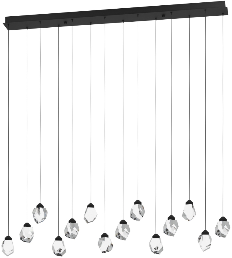 Eglo 390358 - Led Dimmable κρεμαστό φωτιστικό οροφής SINDICAT 14xLED/3W/230V μαύρο/διαφανές