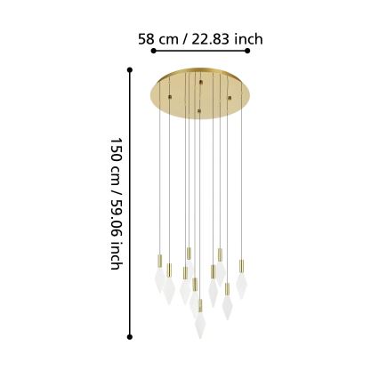 Eglo - Led Dimmable κρεμαστό φωτιστικό οροφής 10xLED/3W/230V 3000K διάμετρος 58 cm χρυσό