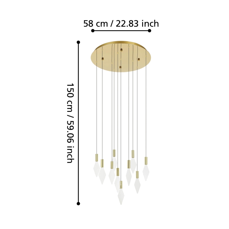 Eglo - Led Dimmable κρεμαστό φωτιστικό οροφής 10xLED/3W/230V 3000K διάμετρος 58 cm χρυσό