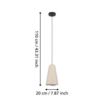 Eglo - Κρεμαστό φωτιστικό οροφής 1xE27/40W/230V μπεζ