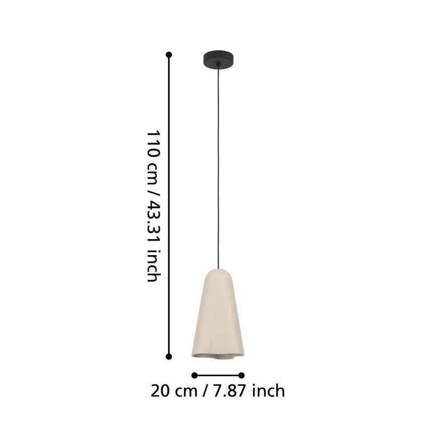 Eglo - Κρεμαστό φωτιστικό οροφής 1xE27/40W/230V μπεζ
