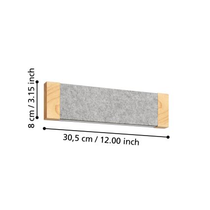 Eglo - Φωτιστικό τοίχου LED 2xLED/5,4W/230V 3000K καφέ/γκρι