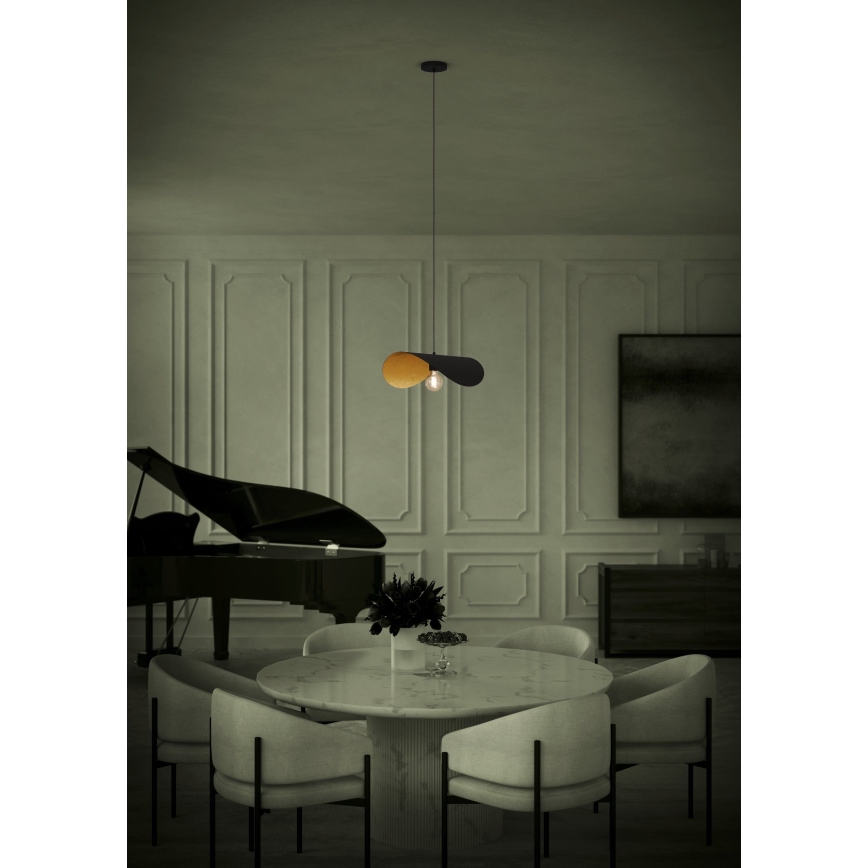 Eglo - Κρεμαστό φωτιστικό οροφής 1xE27/40W/230V 53 cm μαύρο/χρυσό