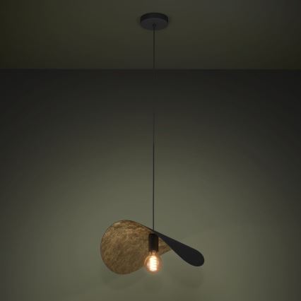 Eglo - Κρεμαστό φωτιστικό οροφής 1xE27/40W/230V 53 cm μαύρο/χρυσό