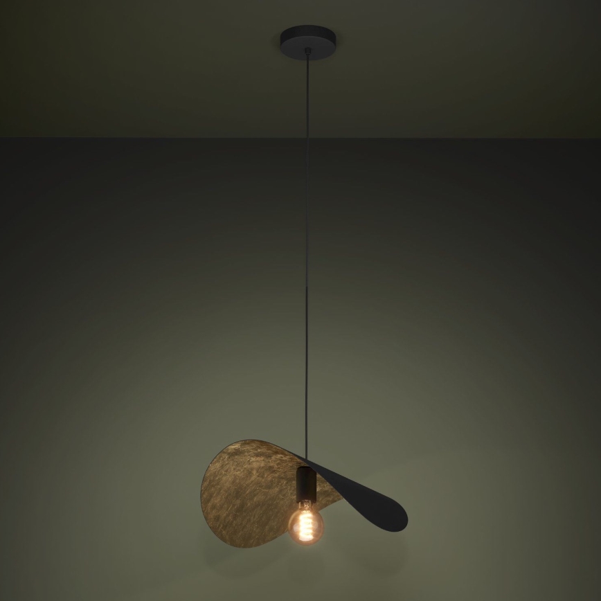 Eglo - Κρεμαστό φωτιστικό οροφής 1xE27/40W/230V 53 cm μαύρο/χρυσό