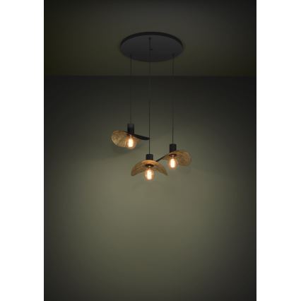 Eglo - Κρεμαστό φωτιστικό οροφής 3xE27/40W/230V μαύρο/χρυσό