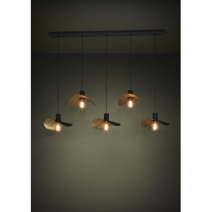 Eglo - Κρεμαστό φωτιστικό οροφής 5xE27/40W/230V μαύρο/χρυσό