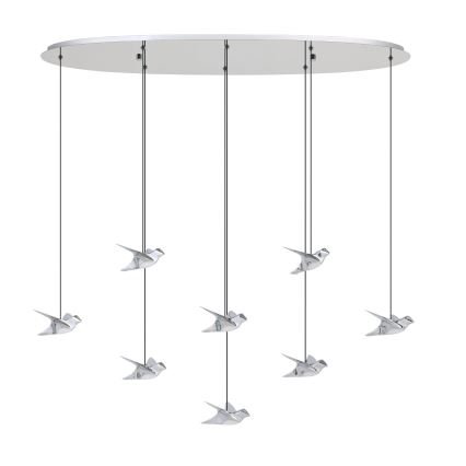 Eglo - Led Dimmable κρεμαστό φωτιστικό οροφής 8xLED/4,2W/230V 3000K γυαλιστερό χρώμιο