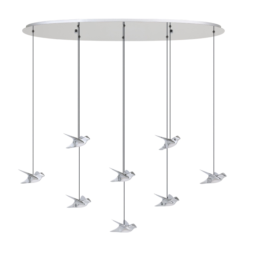 Eglo - Led Dimmable κρεμαστό φωτιστικό οροφής 8xLED/4,2W/230V 3000K γυαλιστερό χρώμιο