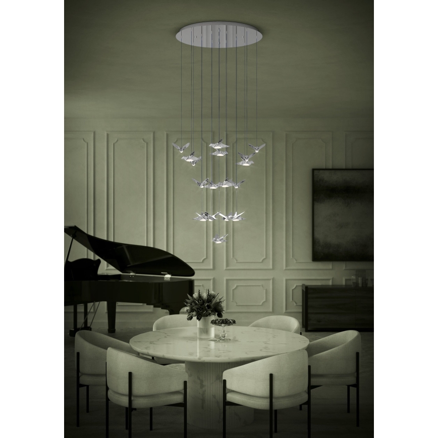Eglo - Led Dimmable κρεμαστό φωτιστικό οροφής 17xLED/3W/230V 3000K γυαλιστερό χρώμιο