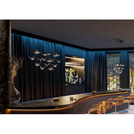 Eglo - Led Dimmable κρεμαστό φωτιστικό οροφής 17xLED/3W/230V 3000K γυαλιστερό χρώμιο