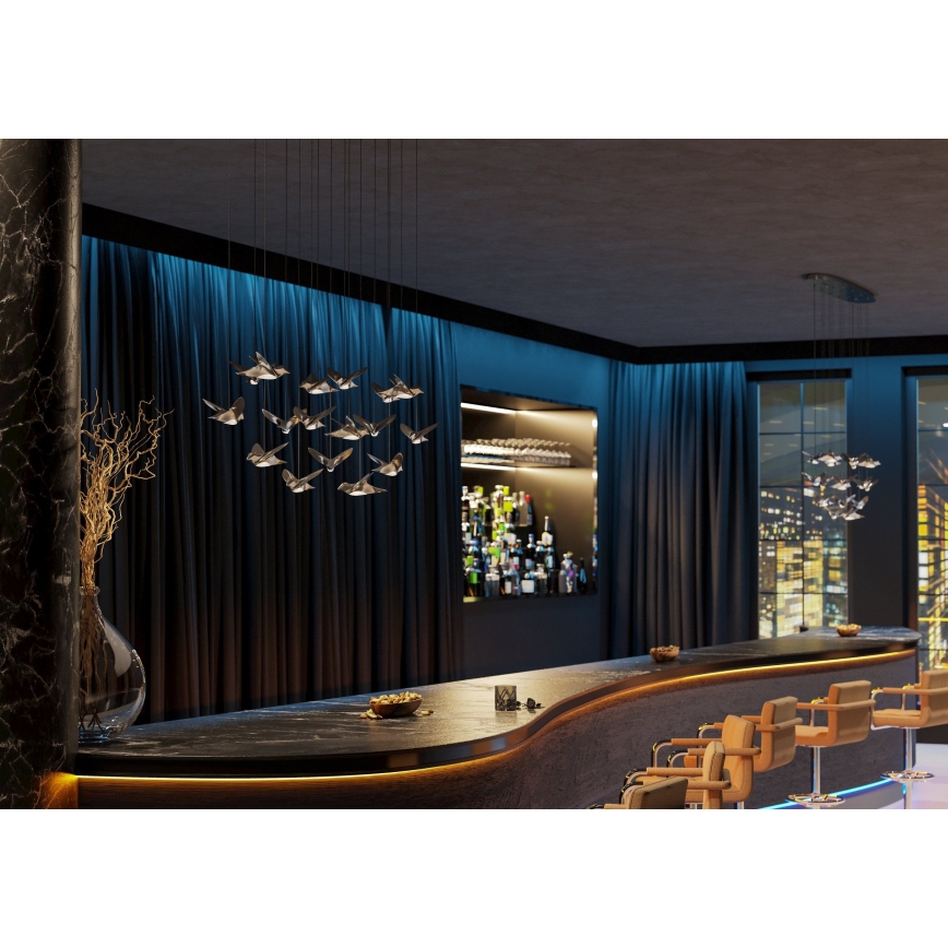 Eglo - Led Dimmable κρεμαστό φωτιστικό οροφής 17xLED/3W/230V 3000K γυαλιστερό χρώμιο