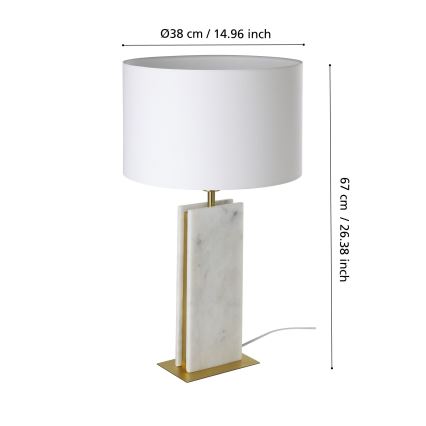 Eglo - Eπιτραπέζιο φωτιστικό 1xE27/40W/230V λευκό