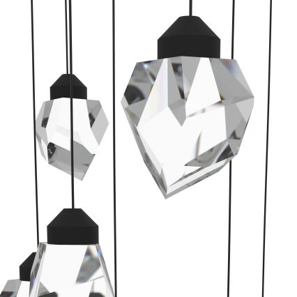 Eglo - Led Dimmable κρεμαστό φωτιστικό οροφής 10xLED/3W/230V 3000K μαύρο/διαφανές