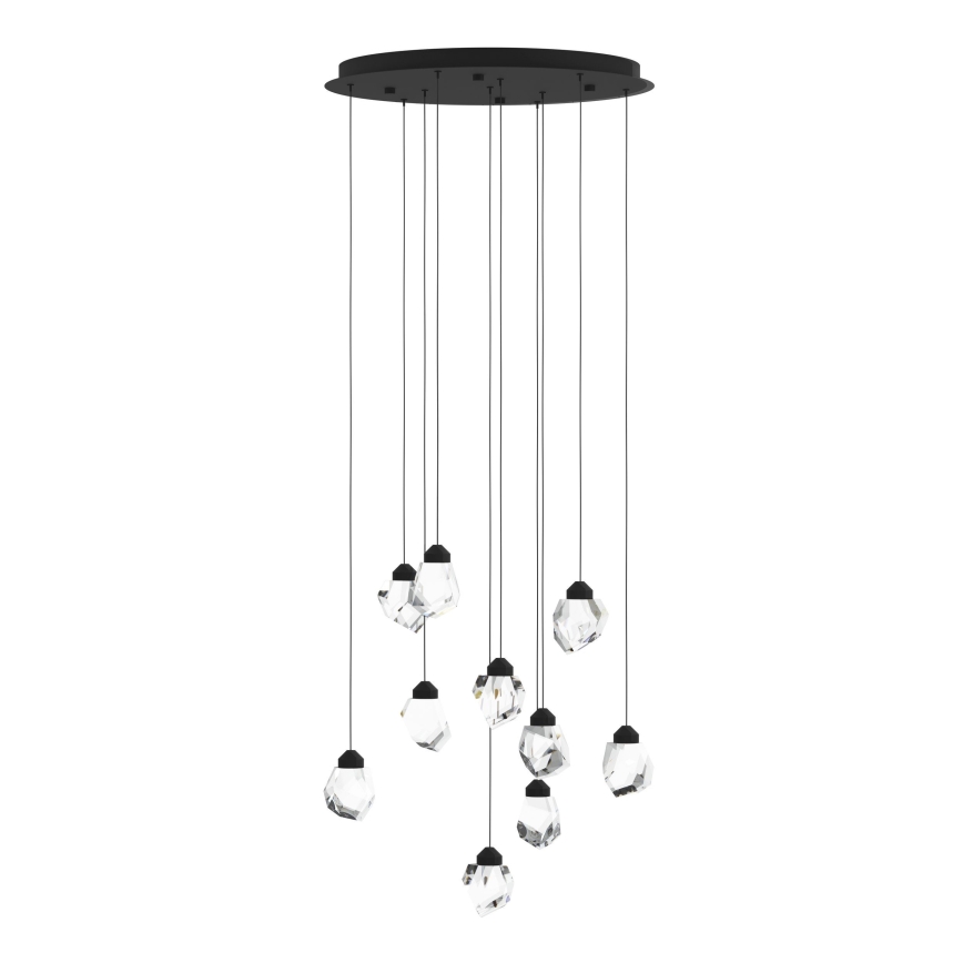 Eglo - Led Dimmable κρεμαστό φωτιστικό οροφής 10xLED/3W/230V 3000K μαύρο/διαφανές