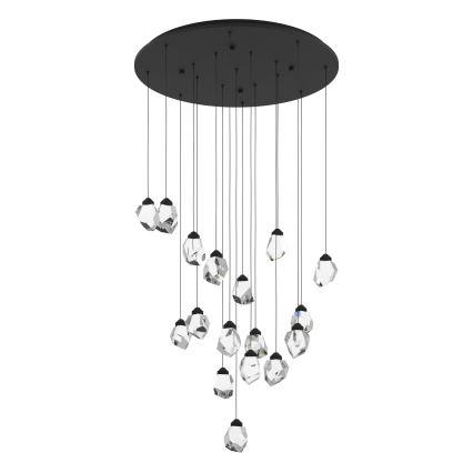 Eglo - Led Dimmable κρεμαστό φωτιστικό οροφής 17xLED/3W/230V 3000K μαύρο/διαφανές