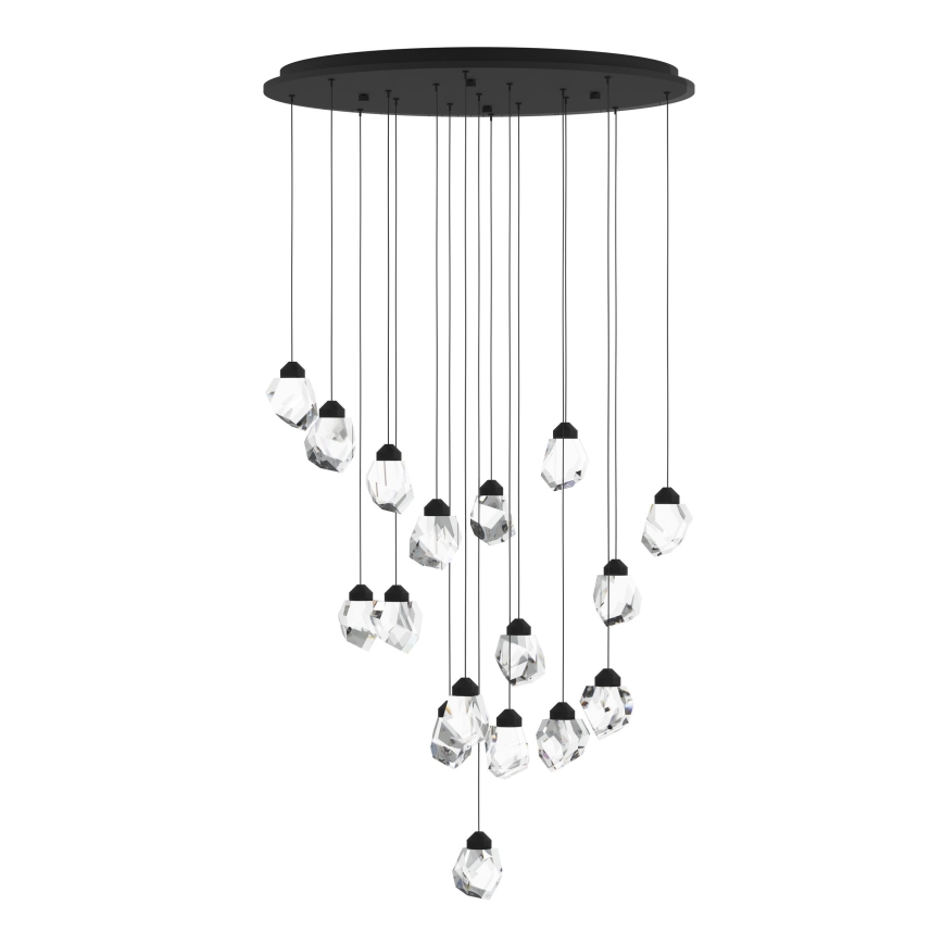 Eglo - Led Dimmable κρεμαστό φωτιστικό οροφής 17xLED/3W/230V 3000K μαύρο/διαφανές