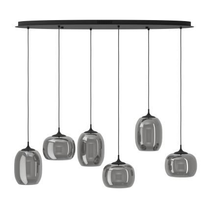 Eglo - Led Dimmable κρεμαστό φωτιστικό οροφής 6xLED/3,7W/230V 2700-6500K φιμέ + τηλεχειριστήριο