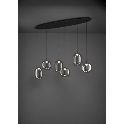 Eglo - Led Dimmable κρεμαστό φωτιστικό οροφής 6xLED/3,7W/230V 2700-6500K φιμέ + τηλεχειριστήριο