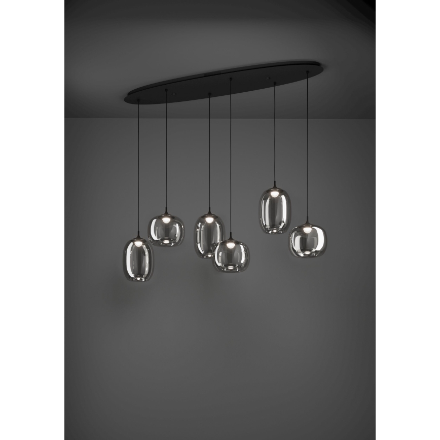 Eglo - Led Dimmable κρεμαστό φωτιστικό οροφής 6xLED/3,7W/230V 2700-6500K φιμέ + τηλεχειριστήριο