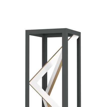 Eglo - Φωτιστικό δαπέδου LED Dimmable LED/23W/230V 2700-6500K μαύρο/χρυσό + τηλεχειριστήριο