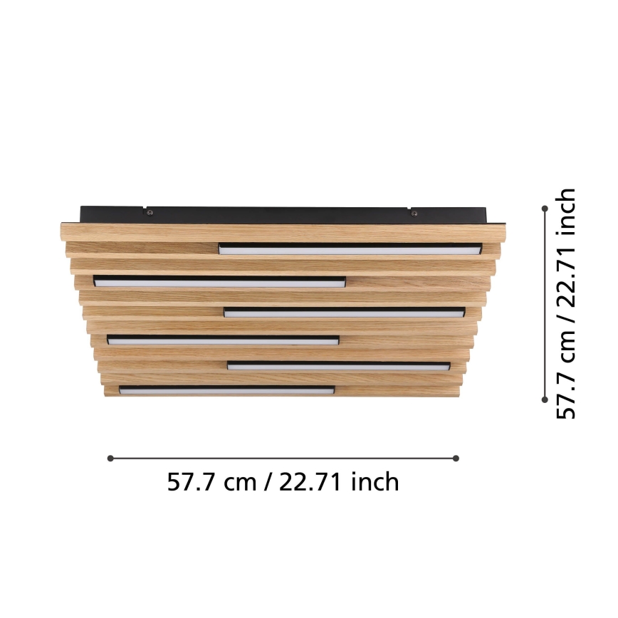 Eglo - LED Dimmable φωτιστικό οροφής 6xLED/8,5W/230V 3000K 57,5x57,5 cm καφέ