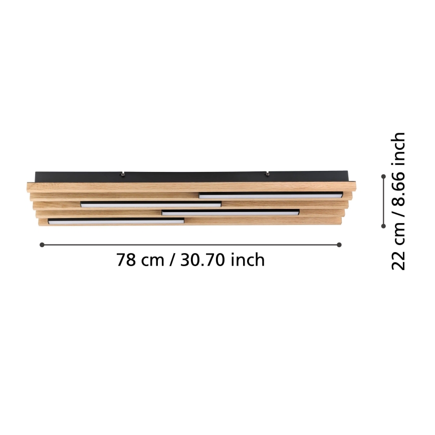 Eglo - LED Dimmable φωτιστικό οροφής 4xLED/9W/230V 3000K 22x78 cm καφέ