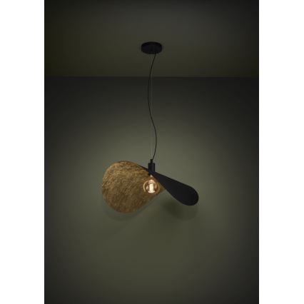 Eglo - Κρεμαστό φωτιστικό οροφής 1xE27/40W/230V 80 cm μαύρο/χρυσό