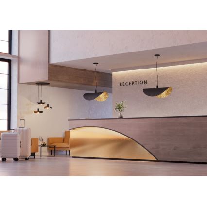 Eglo - Κρεμαστό φωτιστικό οροφής 1xE27/40W/230V 80 cm μαύρο/χρυσό