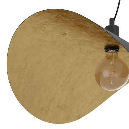 Eglo - Κρεμαστό φωτιστικό οροφής 1xE27/40W/230V 80 cm μαύρο/χρυσό