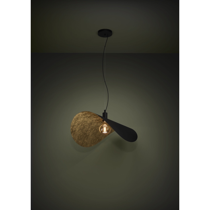 Eglo - Κρεμαστό φωτιστικό οροφής 1xE27/40W/230V 80 cm μαύρο/χρυσό